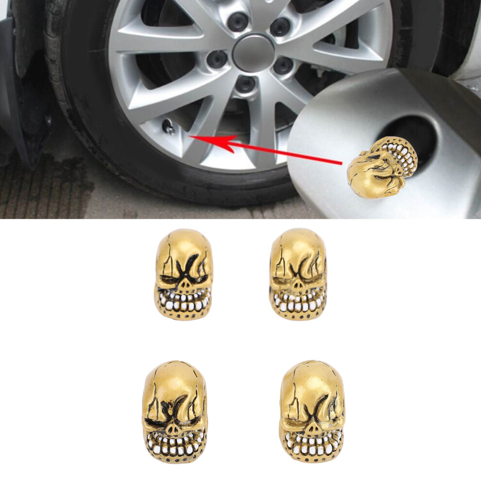 4Pcs Tires Valve Stem Cap Airtight Seal Dustproof Tire Valve Covers Universal For Cars Trucks Bikes Motorcycles Gold 8431313578153