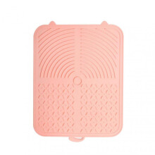(Pink) Pet Compartment Licking Plate Reusable Silicone Slowing Eating Bowl for Dog