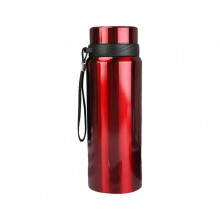 (Red)Outdoor Thermal Water Bottle Large Capacity Double-Layer Travel Bottle for Home Office Outdoor Camping