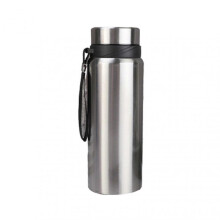 (Silver)Outdoor Thermal Water Bottle Large Capacity Double-Layer Travel Bottle for Home Office Outdoor Camping