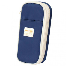 (Royal Blue)4 Layers Canvas Pencil Pouch Stationery Pencil Case Multi-purpose Large School Pencil Storage Bags for Junior High School