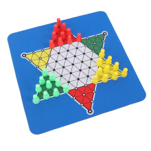 Chinesische Halma-Spielmatte 24x24 cm 3-farbige Spielsteine