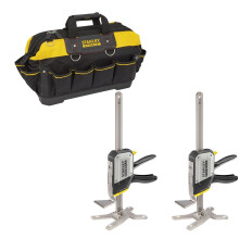 x2 Stanley Tradelift Lift Clamps FatMax Lifting Clamp Tool + 46cm 18In Toolbag