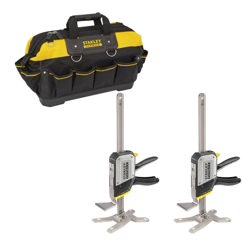 Stanley X2 Tradelift Lift Clamps Fatmax Lifting Clamp Tool + 46Cm 18In Toolbag