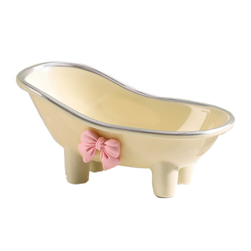 Mini-Badewanne Seifenschale aus Kunststoff Fliege, Silber 2