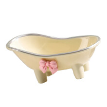Mini-Badewanne Seifenschale aus Kunststoff Fliege, Silber
