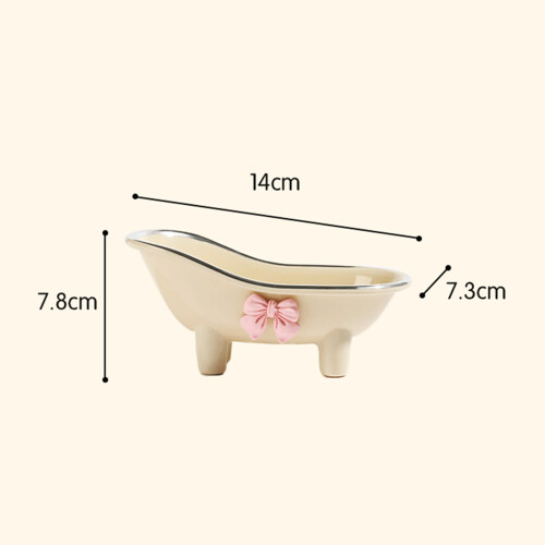 Mini-Badewanne Seifenschale aus Kunststoff Fliege, Silber 1