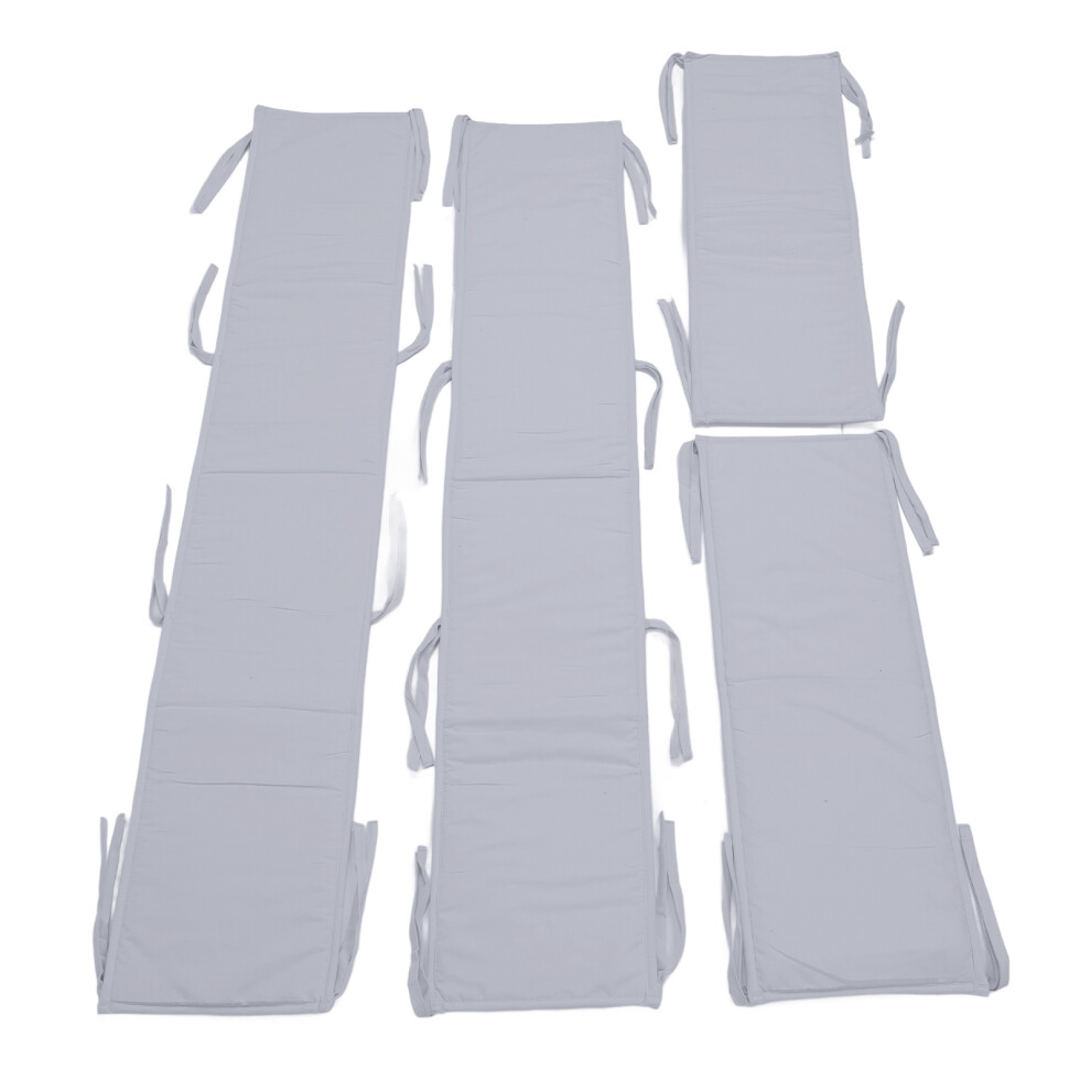 4Pcs Baby Bumpers Padded For Full Size Cribs Collision Protection Solid Color Soft Breathable Crib Liner Bumper Gray