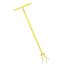 Twist Tiller Garden Claw Tool Manual Hand Cultivator Long Handle Stainless Steel Yellow