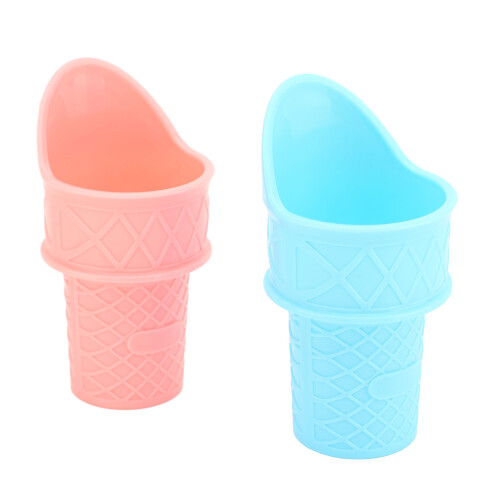 2 Stück Eiscone-Löffel 49,00 g PP, Pink/Blau, 100  53 mm