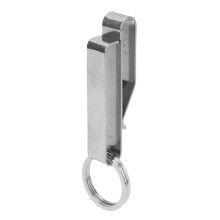 Robuster Gürtelclip aus Edelstahl mit 2 Schlüsselringen für Gürtel von Polizei, Feuerwehr und Rettungsdienst