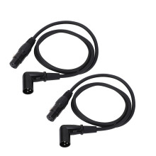 XK042L 1 m 90 3-Pin XLR-Kabel Schwarz, 2 Stück