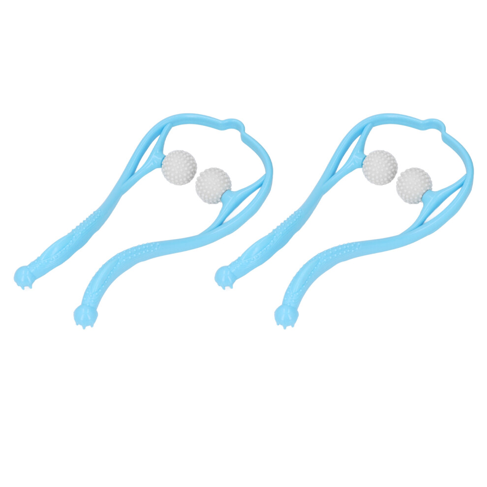 Blue 2Pcs Neck Massager Dual Trigger Point Ergonomic Handheld Massager For Neck Shoulder