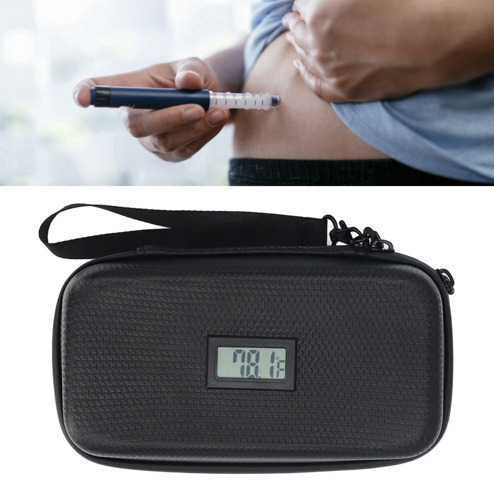 Insulin Cooler Travel Case Miniature Travel Medication Cooling Bag Portable Diabetic Cooler with Temperature Display and Ice Bags for Home