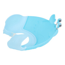 Kinder-Duschtuch mit Schutz für Augen, Ohren – Süßer 3D-Cartoon-Krebs, Blau