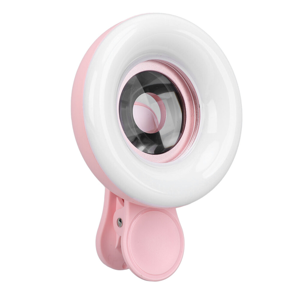 15X Macro Lens Mobile Phone 2 In 1 Hd Camera Lens With Led Ring Flash Smartphone Selfie Live Lamp Fill Light/Pink 5041313592993
