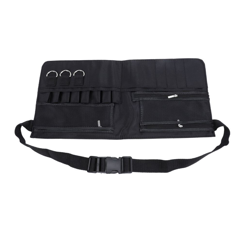Makeup Brush Bag with Belt Multi Pocket Adjustable Large Capacity Professional Cosmetic Brush Belt for Fashion Stylist