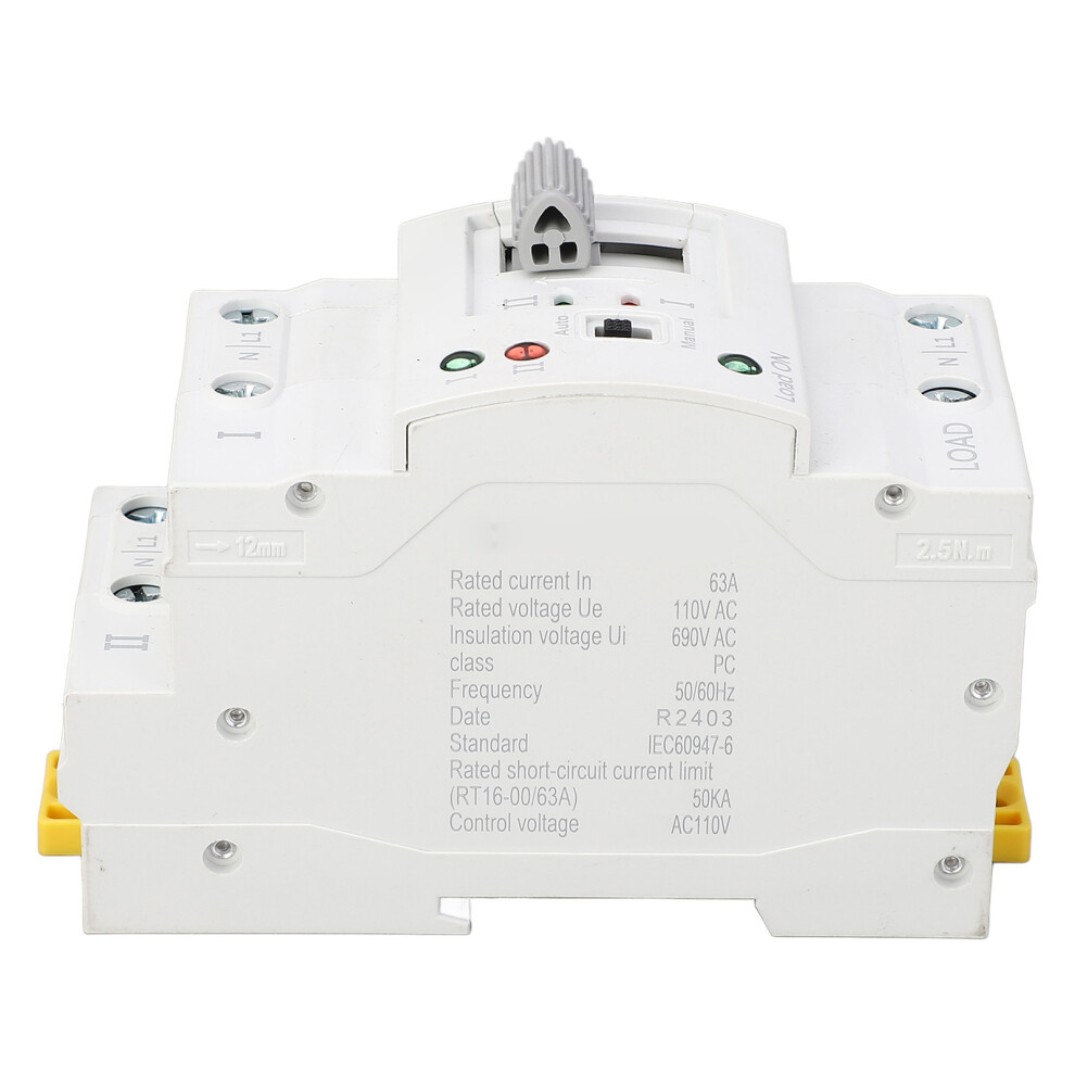 Dual Power Automatic Transfer Switch 2P 63A Millisecond Switching Power Transfer Switch Ats 110V 9331313595220