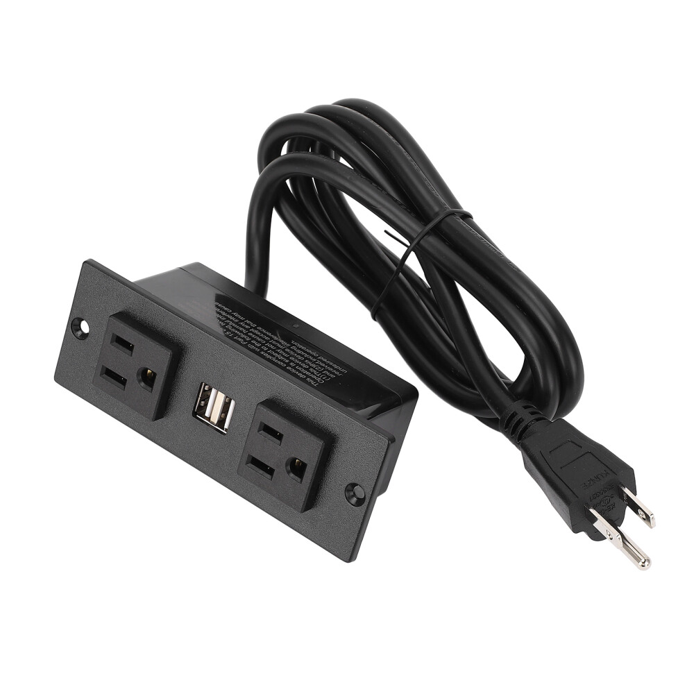 Recessed Power Strip With 2 Ac Outlets And 2 Usb Ports Furniture Desktop Embedded Power Socket 1.5M Cable 4691313596920