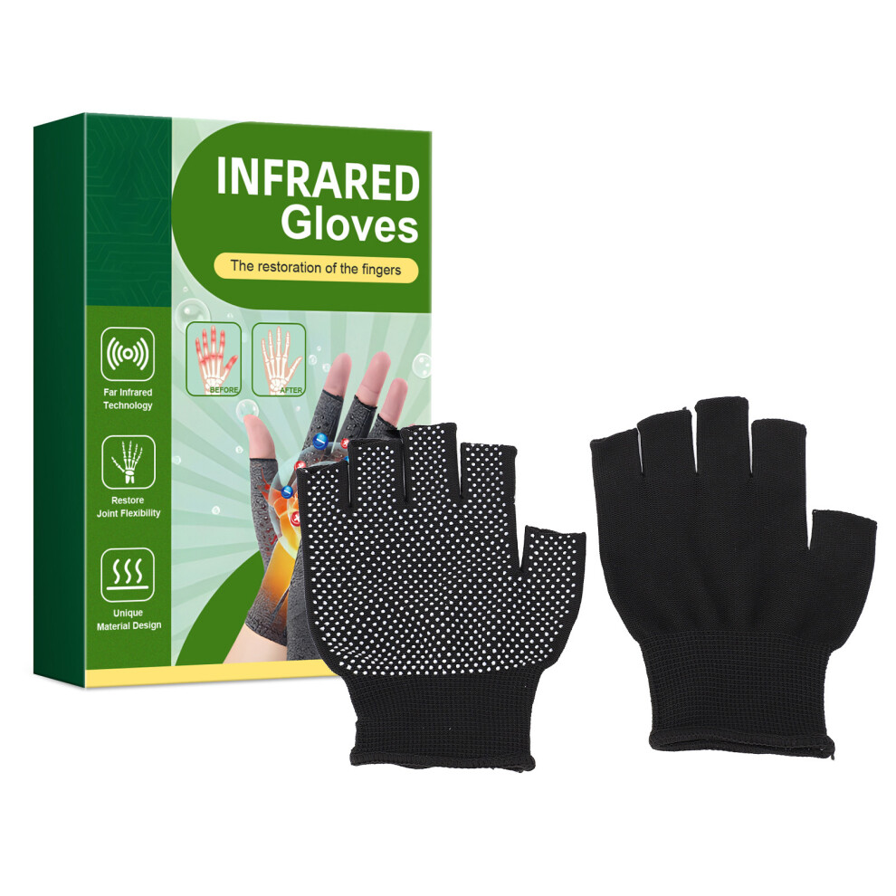 2 Pairs Joint Care Gloves Reduce Soreness Relieve Swelling Fingerless Compression Gloves for Carpal Tunnel