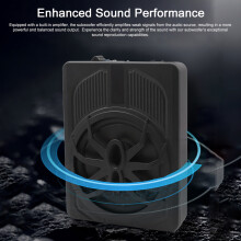 10 Inch 800W Under Seat Car Subwoofer High Power Active Subwoofer Speaker Built in Amplifier with Volume Controller Blue LED Ambient Light