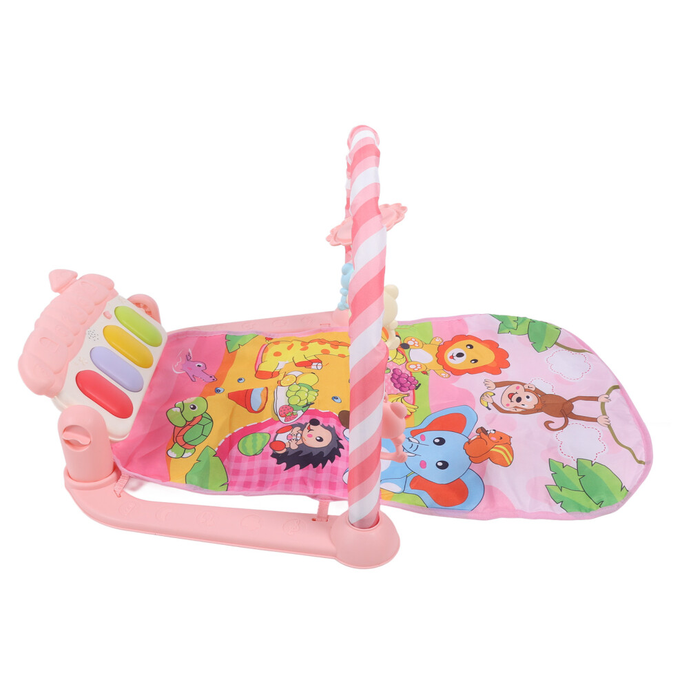 Baby Kick Piano Gym Infants Musical Lay Play Mat Multifunction Fitness Fun Activity Pad Pink
