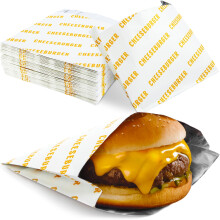 Embalagens de Hambúrguer à Prova de Gordura 50Pk. Sacos de Cheeseburger de Qualidade Profissional