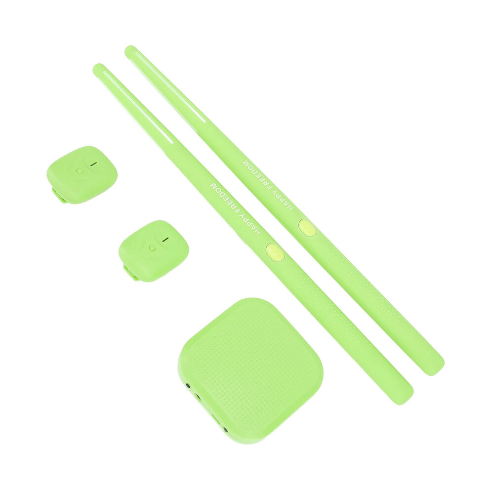 Electric Air Drum Set 3D Motion Sensing Portable Electronic Virtual Drum Kit With Drumsticks For Adults Kids Beginners Green