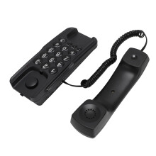 Wandtelefon mit Kabel, Wahlwiederholung, verstellbar, Schwarz