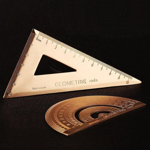 Copper Ruler Office Drawing Ruler with Anti-Skid Cork Base. 2