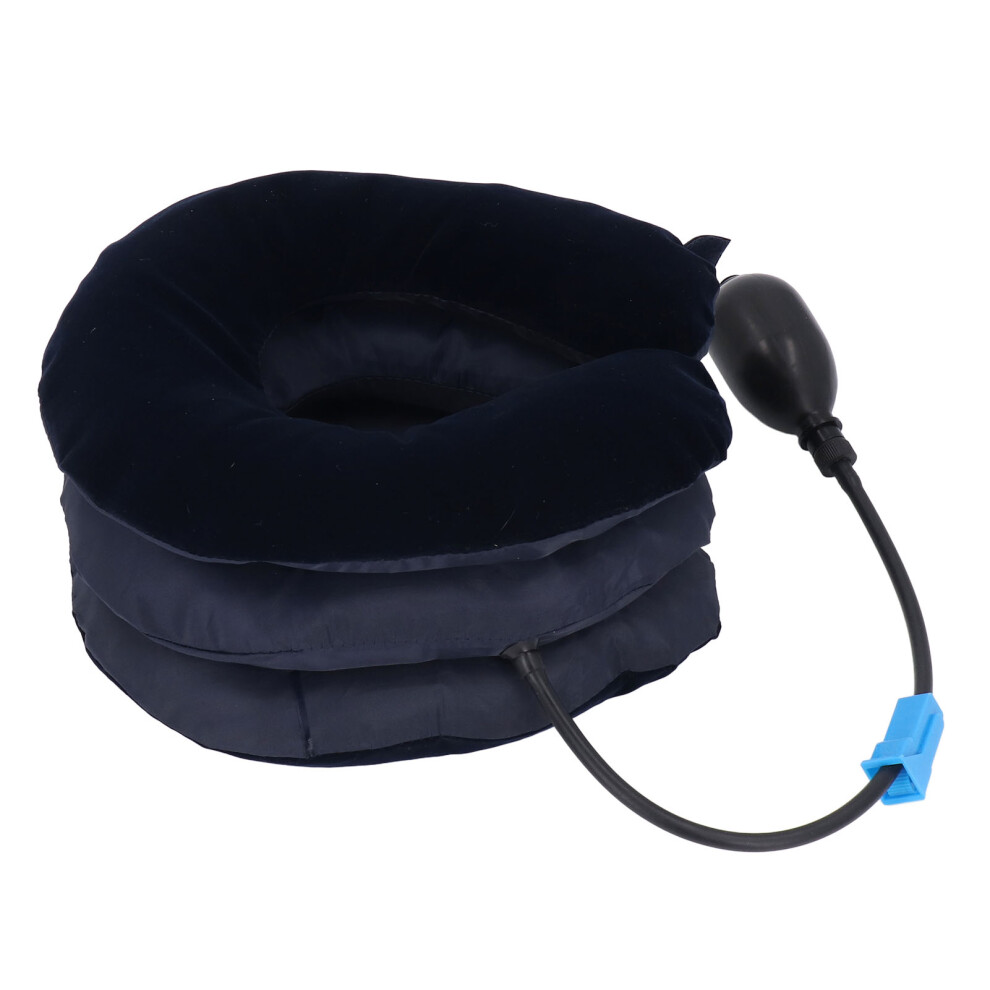 Blue Neck Support Brace Stretcher Neck Decompression Inflatable Adjustable Cervical Traction Cushion Device For Working Home