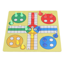 Ludo Chess Set Folding Roll Up Board Game Pad with 16 Chess Pieces 1 Dice Family Ludo Learning Game for Kids Adults