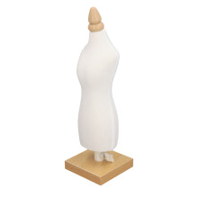 Doll Dress Form 12.2 Inch Canvas Clothes Sewing Mannequin Table Top Display Clothing Stand with Wooden Base for Sewing Pattern Making Teach