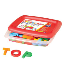 Uddannelsesmæssig indsigt Multicolored Uppercase Alphamagnets Sæt med 42 store bogstaver: Perfekt til hjemmeskole- og klasseværelsesalder 3