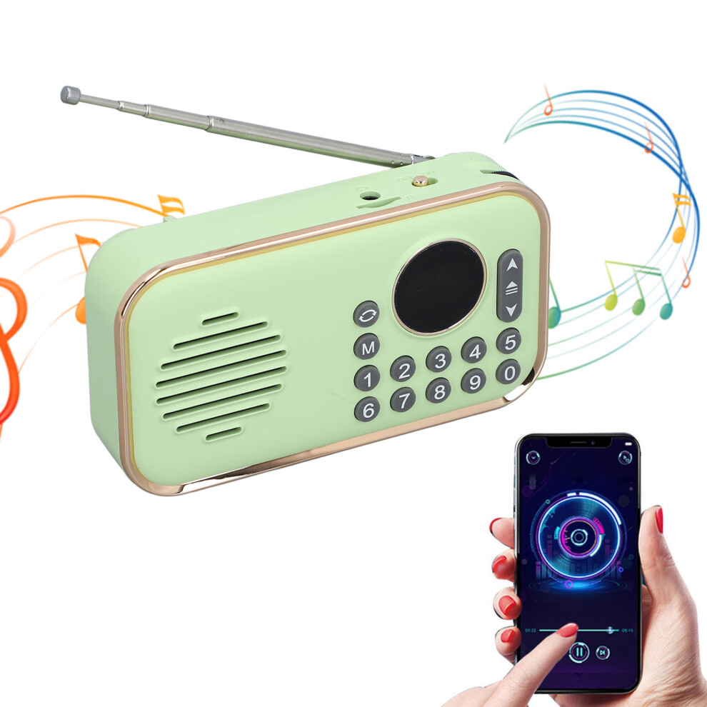 Bluetooth Speaker Radio Portable Bluetooth Memory Card U Disk Mp3 Fm Radio Music Player Green 3291313610537