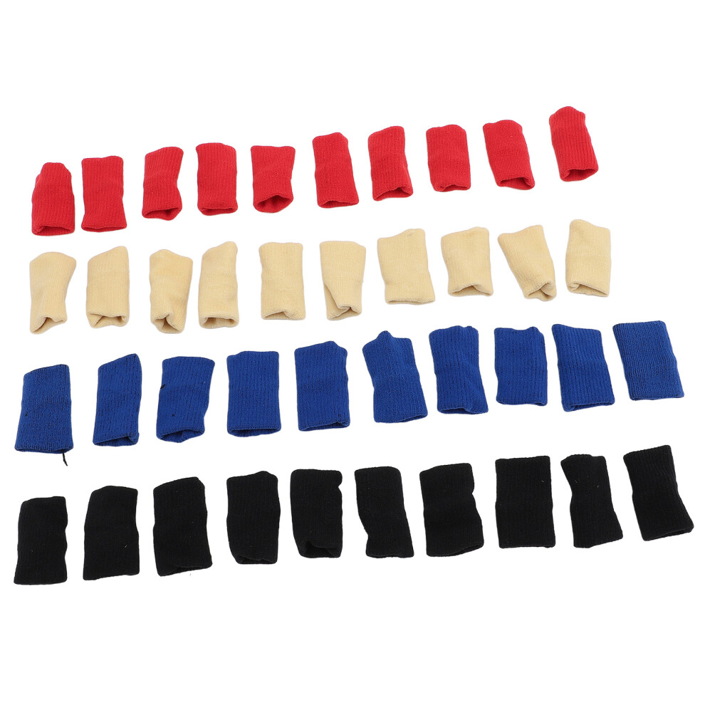 40Pcs Finger Sleeves Elastic Nylon Sports Joint Protector for Basketball Volleyball Red Blue Black Beige