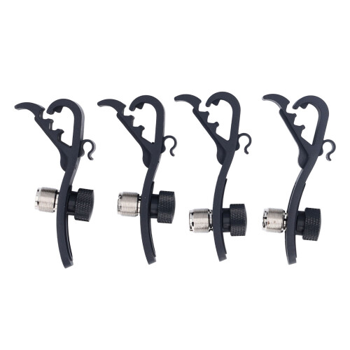 4Pcs Drum Microphone Clip Height Adjustable Shockproof Microphone Drum Mount Mic Holder 2