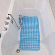 Bath mat non-slip skin sensitive 88x39cm, INCL. SUSPENSION | Non-slip bath mat BPA free | Shower Mat Mildew Resistant (Blue)