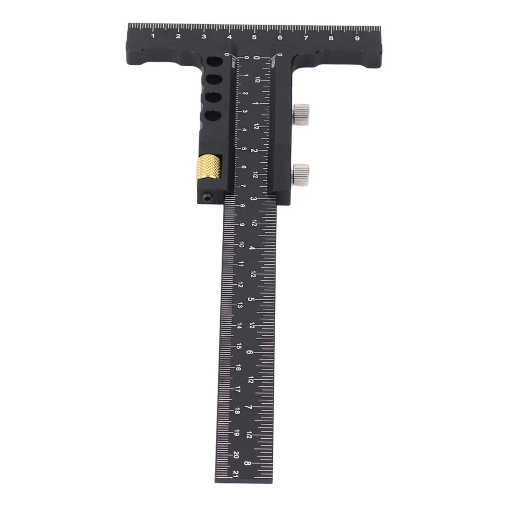 Woodworking Scriber Measuring Tool T Square Ruler Carpentry Multifunctional Aluminum Alloy Marking Line Gauge 8711313620251