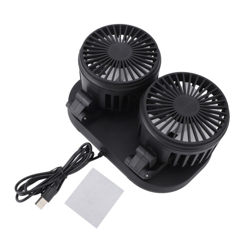 Auto-Doppelkopf USB-Luftzirkulationsventilator Schwarz 10 W 2