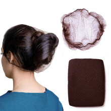 Zefeqco Hair Net Brown - 100st - 24 tum osynliga nylonhrnt fr kvinnor och mn - Perfekt fr hrbulle Sleeping & Kitchen Food Service
