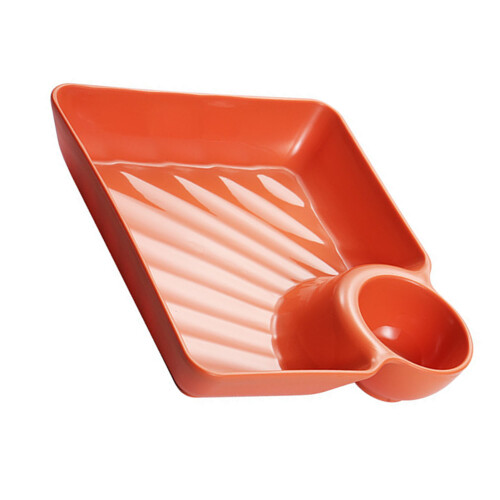 Dumpling-Teller mit Untertasse, 7,2 Zoll, orange