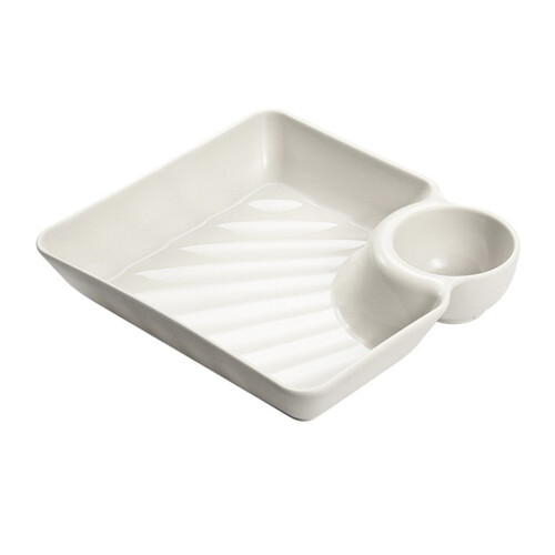7,2-Zoll geteilter Dumpling-Teller Weiß 100 g 2