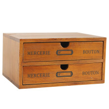 Holz-Schubladenbox mit zwei Ebenen 24,5  17,5  12,5 cm