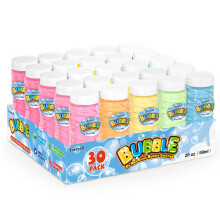INSCRAFT 30 PCS Botellas de Burbujas con Varitas para Niños, Solución de 2oz, Juguete de Verano