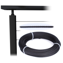 Muzata 200 stp 1/8 """" czarny kabel ze stali nierdzewnej T316 T316 Drutowa lina do wewnatrz czarnego zestawu balustrada