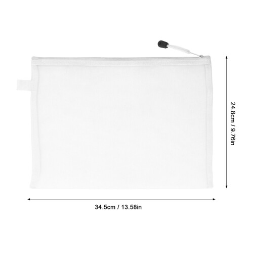 10 Stück Mesh-Reißverschluss-Täschchen, 34,5  24,8 cm, Weiß 1