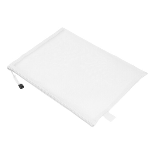 10 Stück Mesh-Reißverschluss-Täschchen, 34,5  24,8 cm, Weiß
