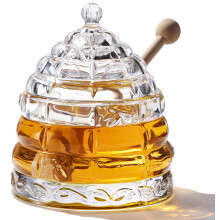 Pot à Miel en Verre PAULSWAY avec Couvercle & 2 Dippers Premium - Contenant à Miel Élégant 265 ml