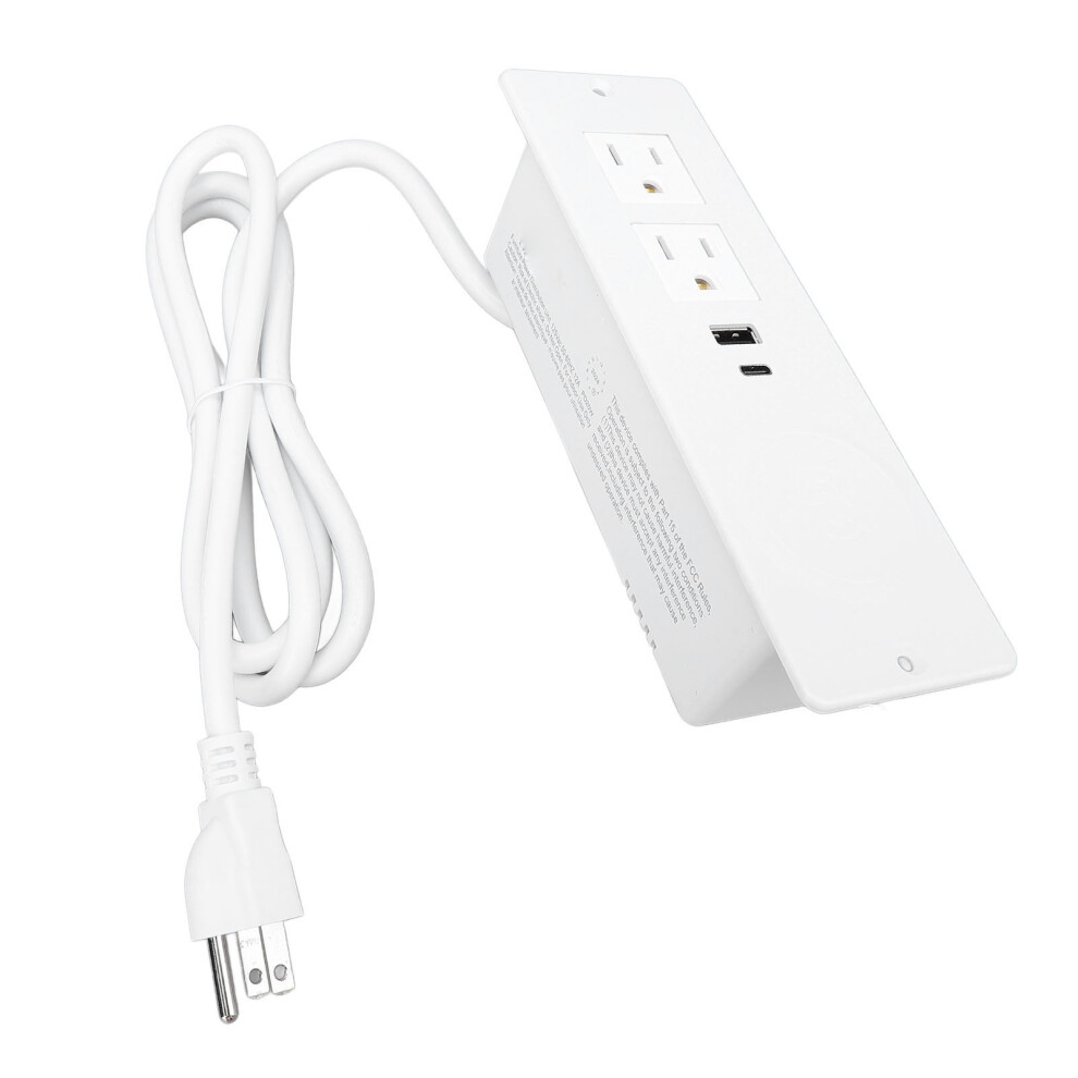 Recessed Power Strip 2 Ac Outlets With Pd 20W Usb C 18W Usb A Port And 15W Wireless Charger 1.5M Cable 15A 4991313629179